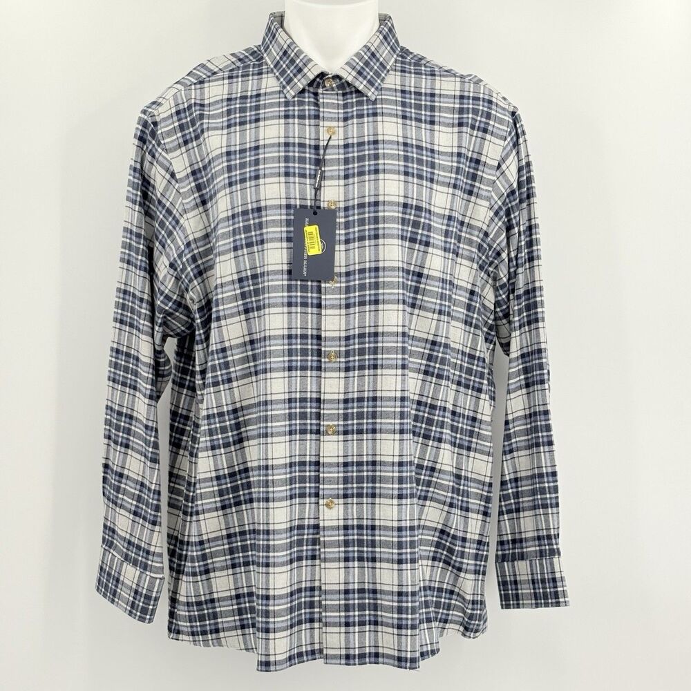 Hart Schaffner Marx Button Up Down Flannel Shirt Mens XXL Plaid Office Work Fall